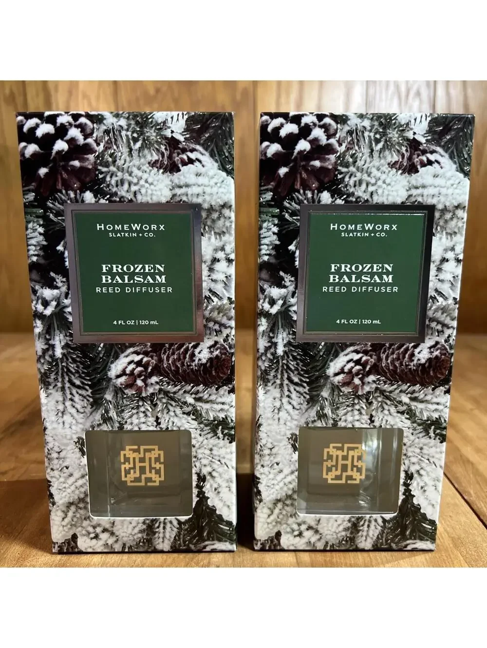 HOMEWORX by Harry Slatkin “Frozen Balsam” Reed Diffuser 4oz NIB, Set Of 2